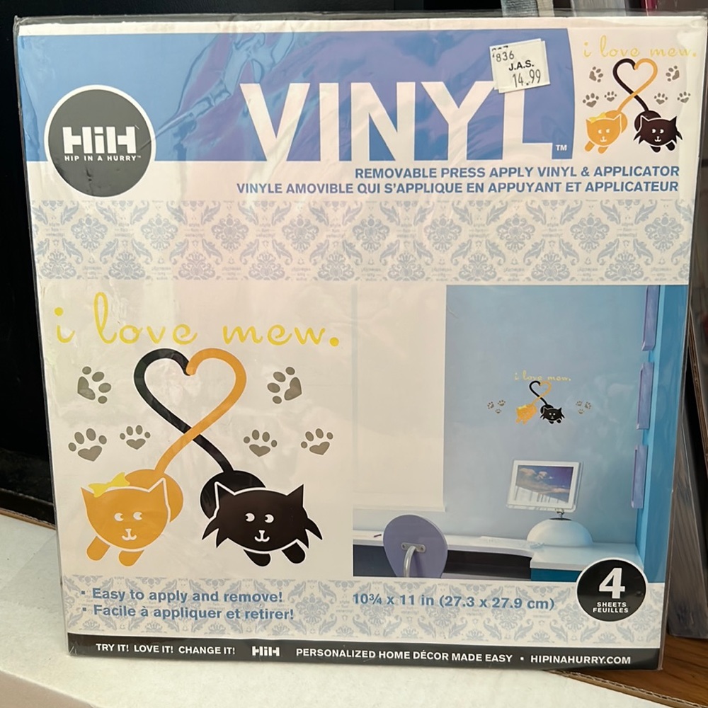 Cat vinyl wall decor